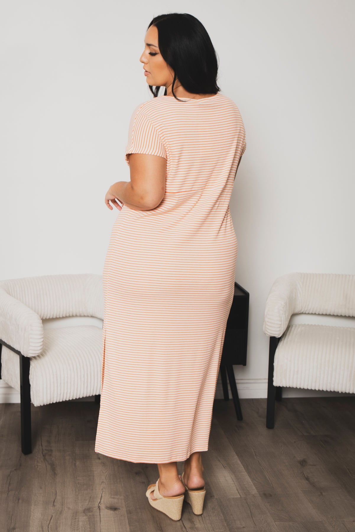 Plus Size Cayce Front Twist  Maxi Dress  - Orange