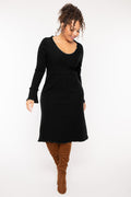 Plus Size Charlene Ribbed  Dress - Black