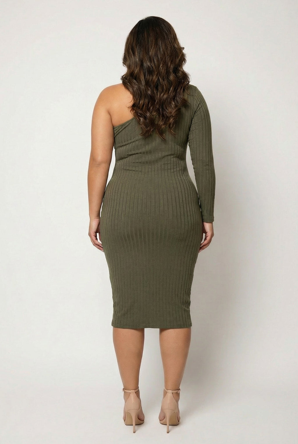 Plus Size Chic Rib Dress - Olive