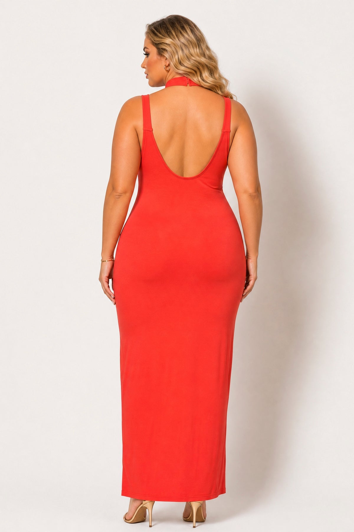 Plus Size Daring Escape Dress - Coral