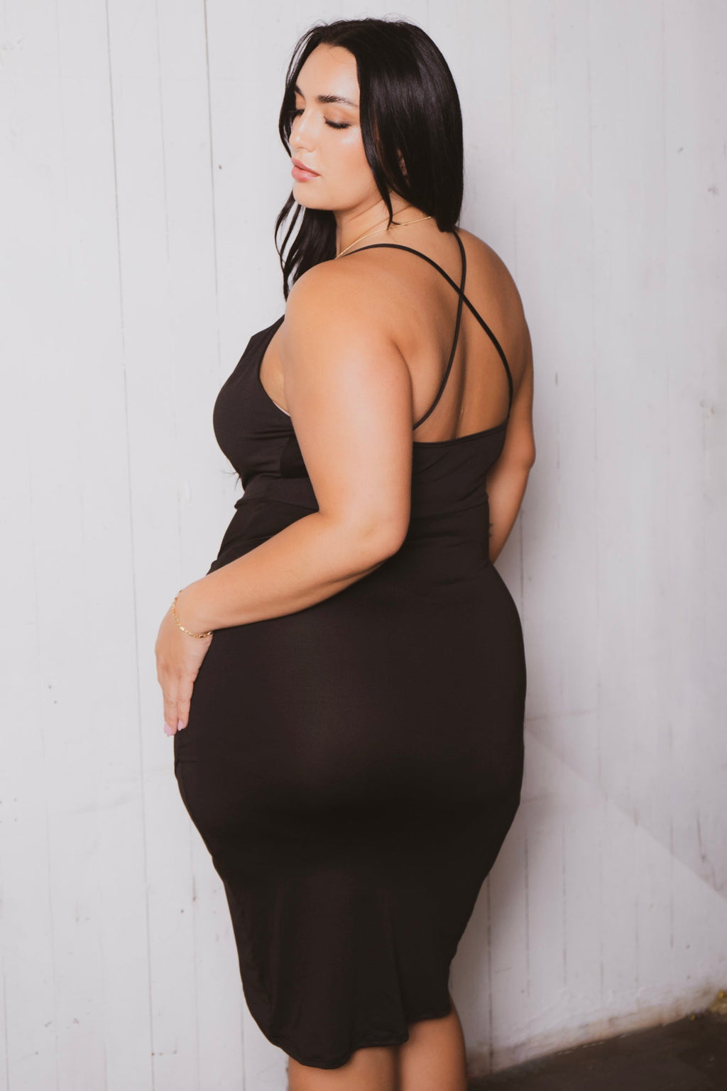 Plus Size Dayanna Asymmetric Dress - Black
