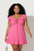 Plus Size Doll Energy Mini Dress - Pink