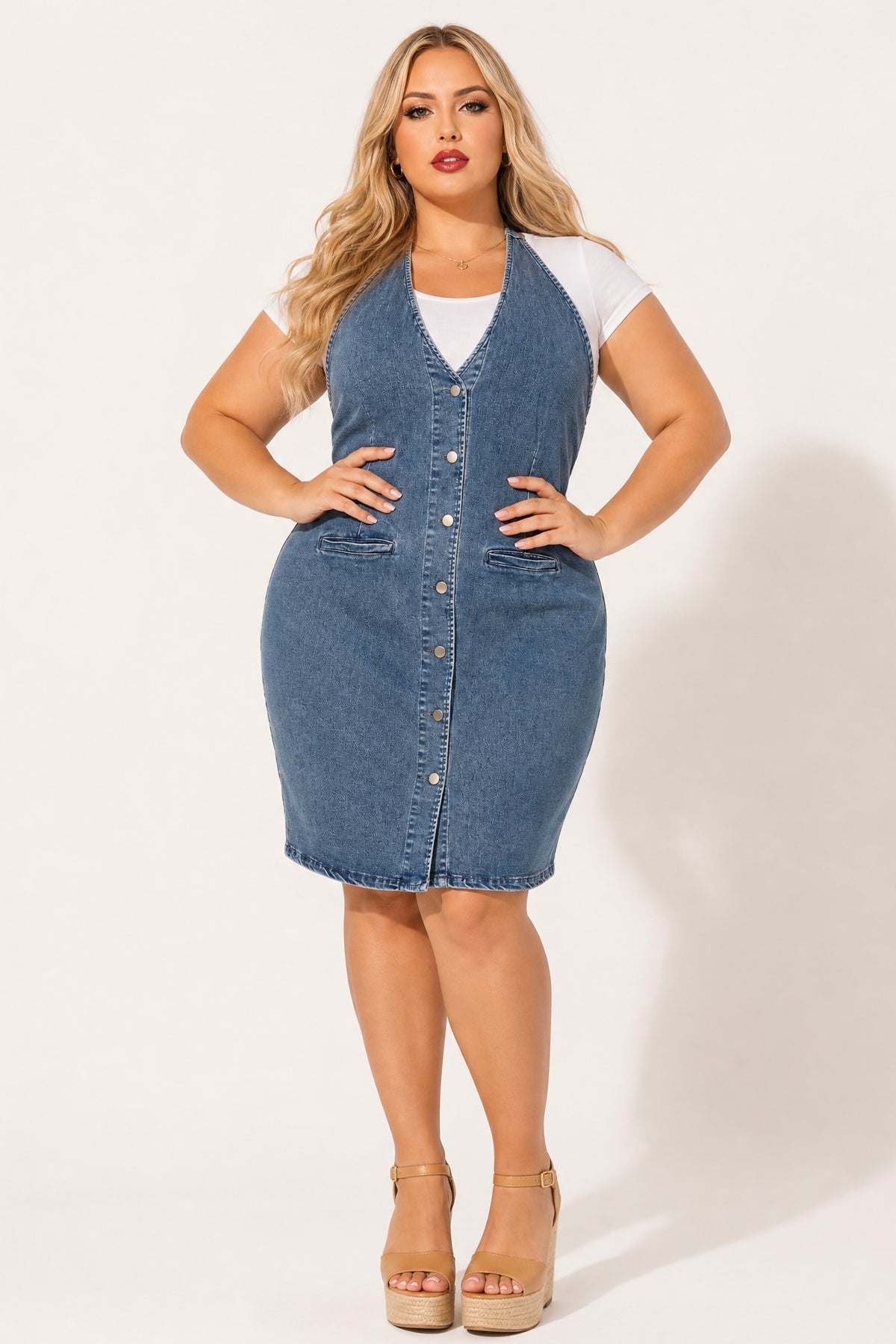 Plus Size Easton Curve Demin Dress - Dark Wash