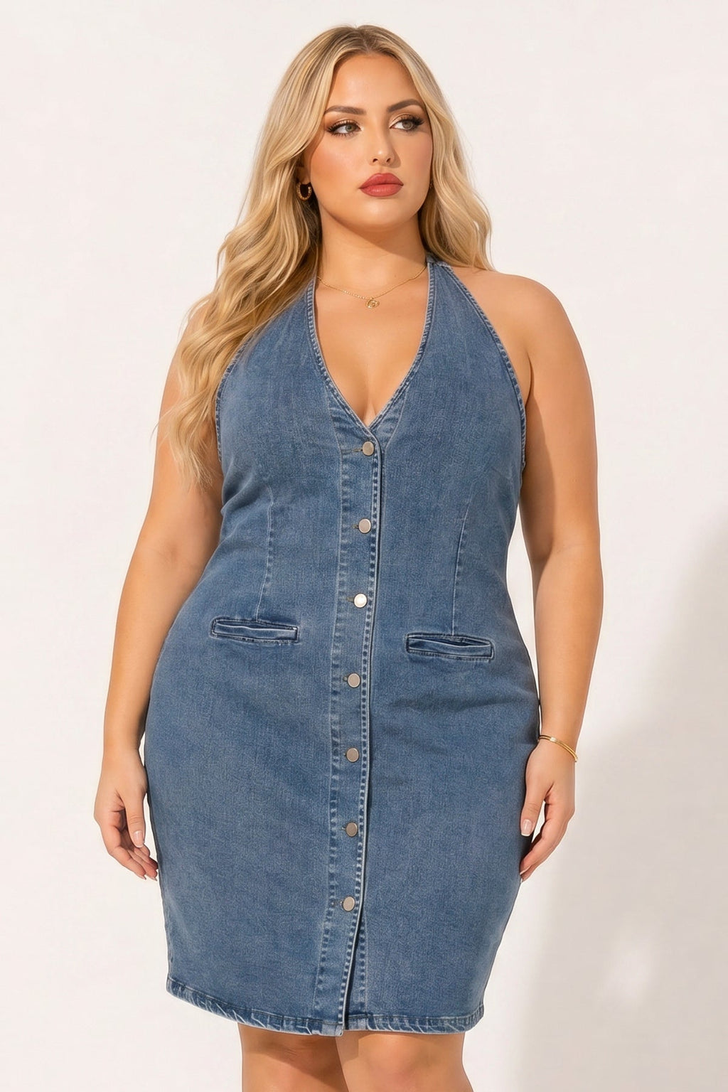 Plus Size Easton Curve Demin Dress - Dark Wash