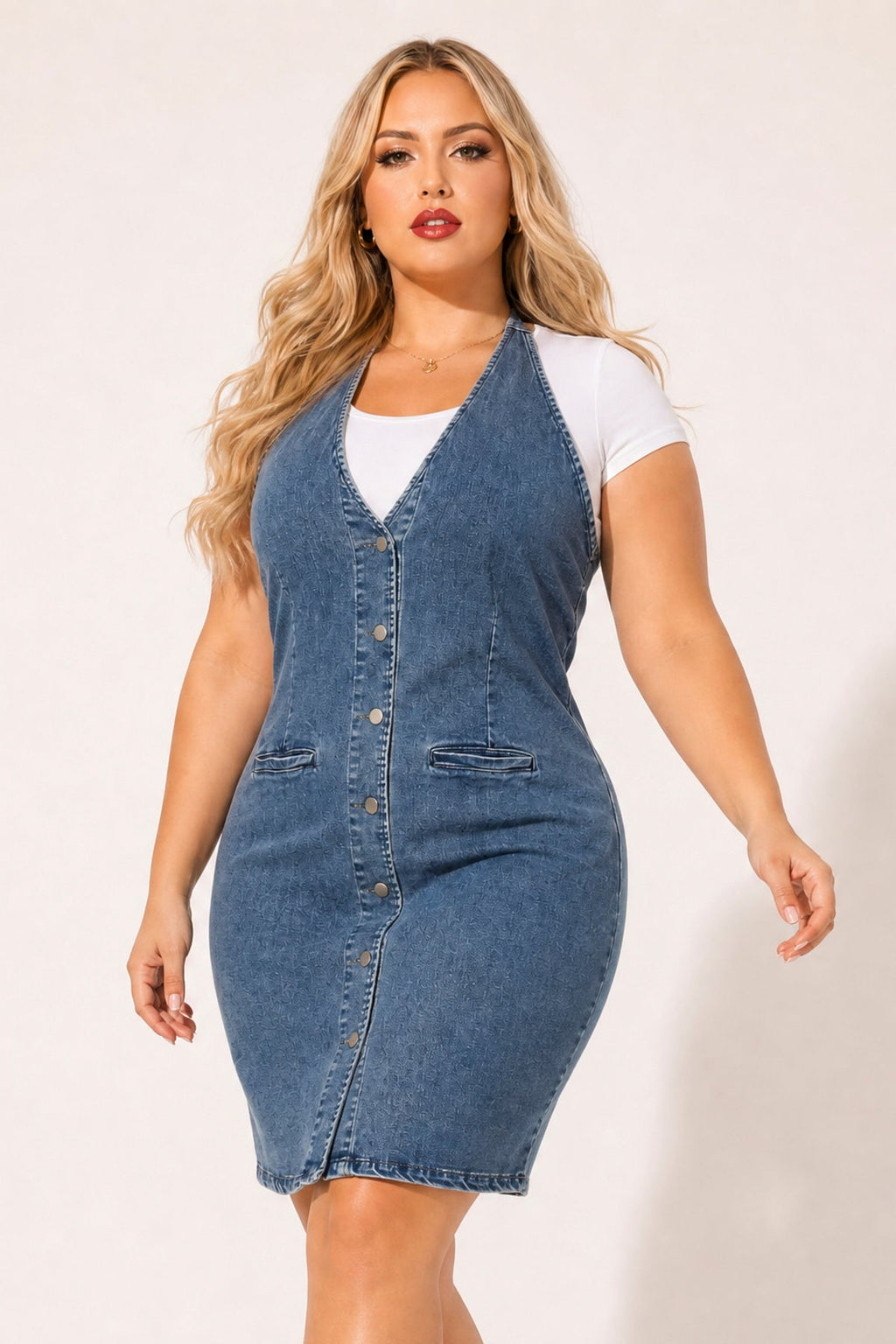 Plus Size Easton Curve Demin Dress - Dark Wash