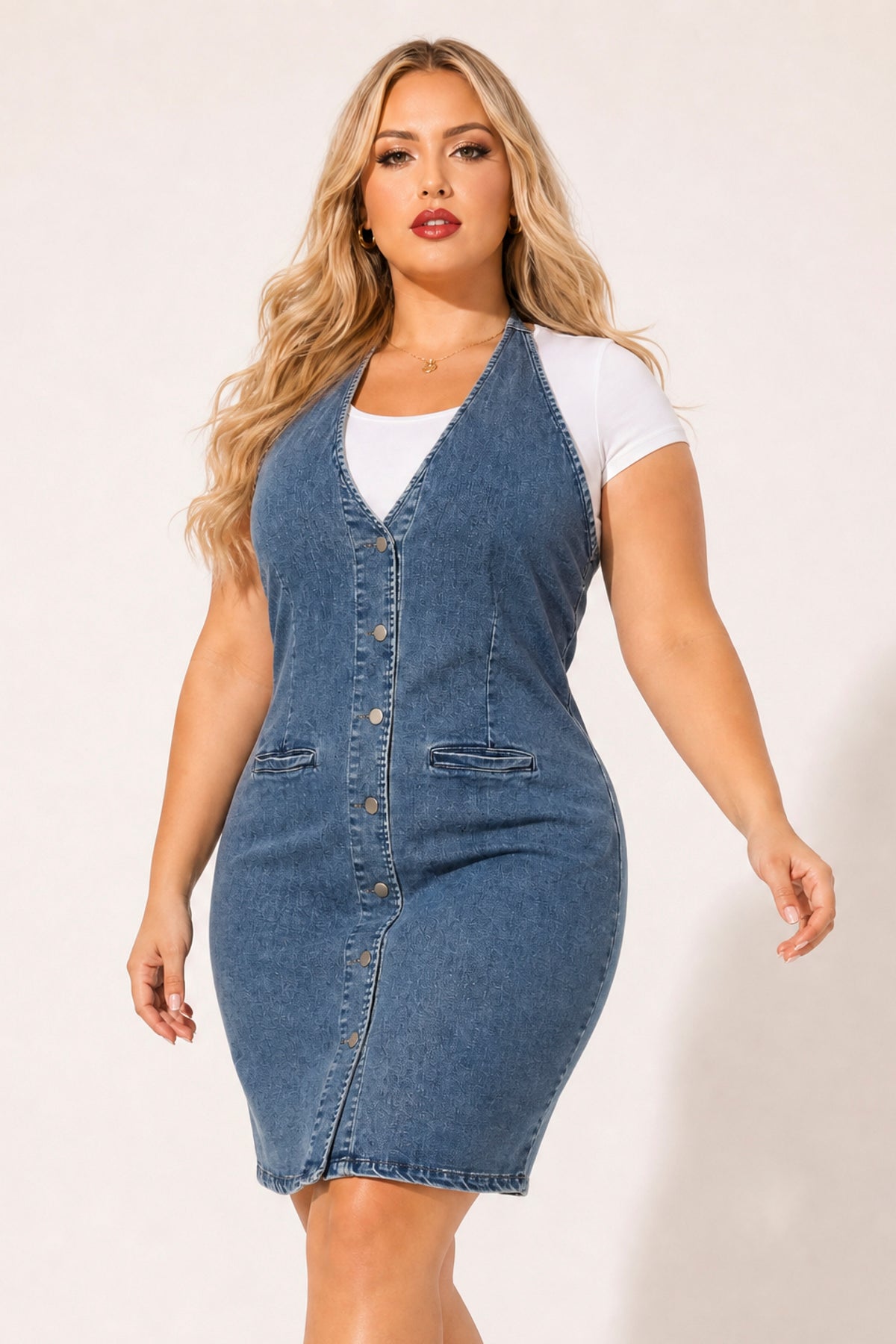 Plus Size Easton Curve Demin Dress - Dark Wash