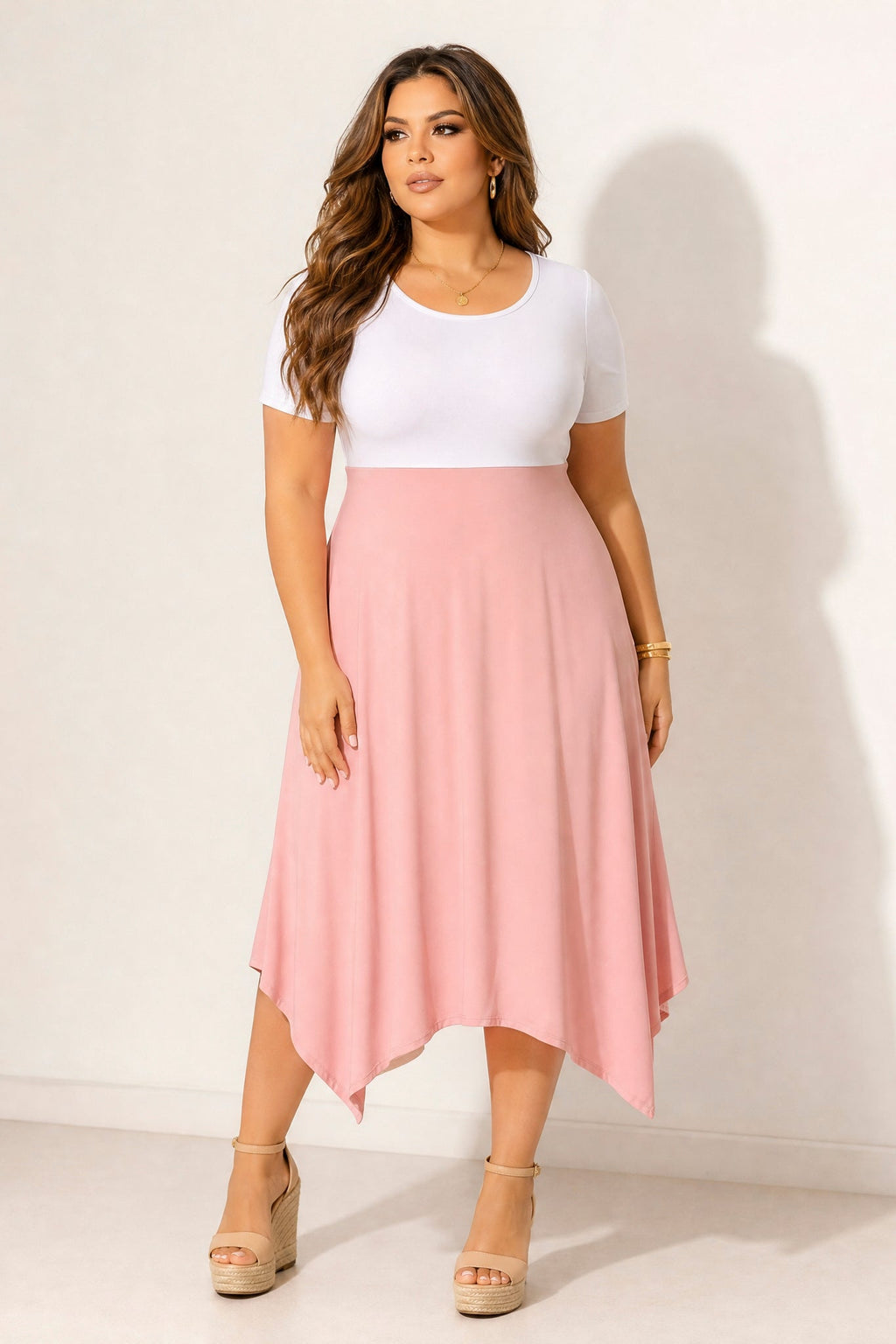 Plus Size Effortless Elegance Dress - Blush