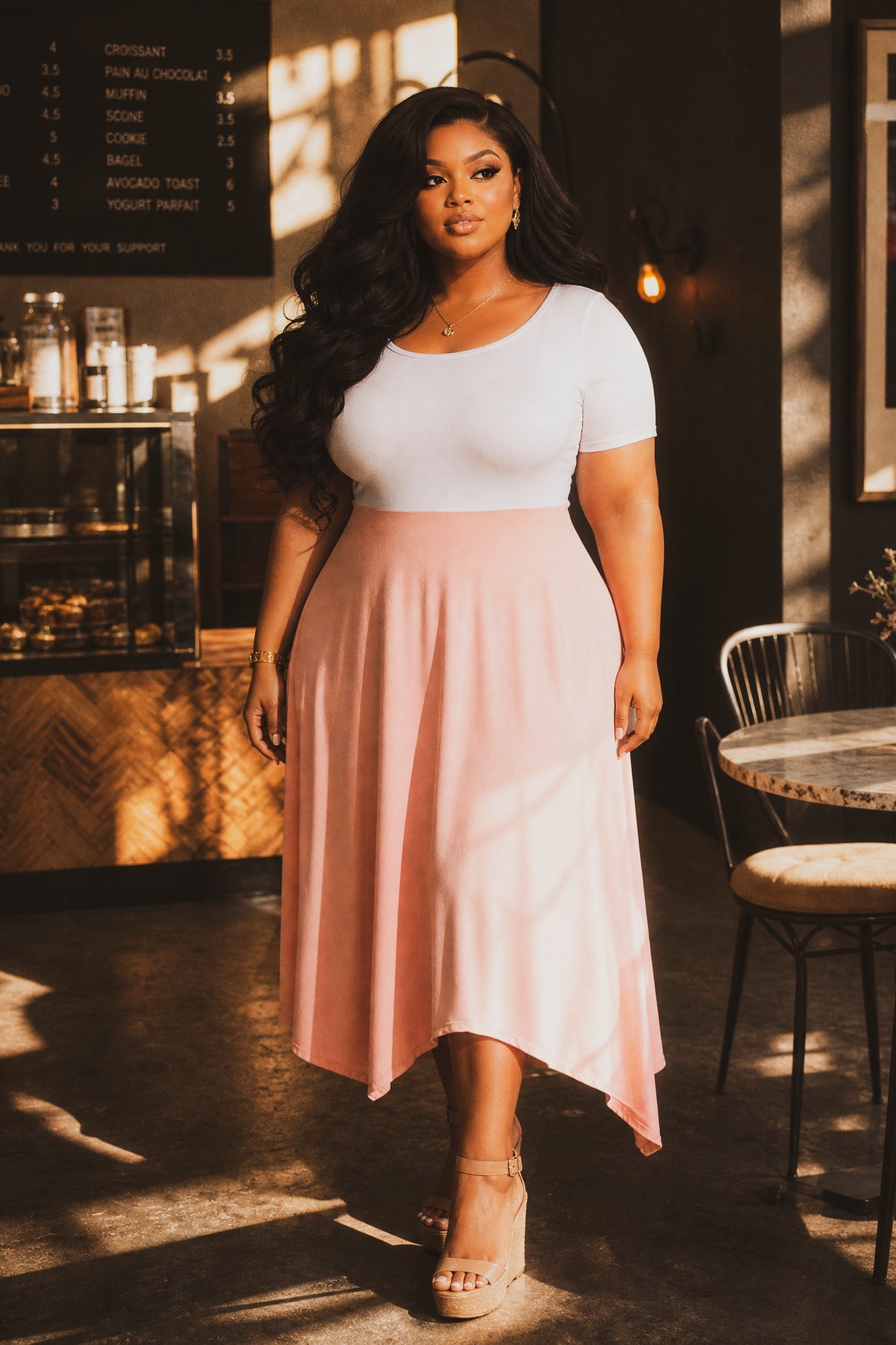 Plus Size Effortless Elegance Dress - Blush