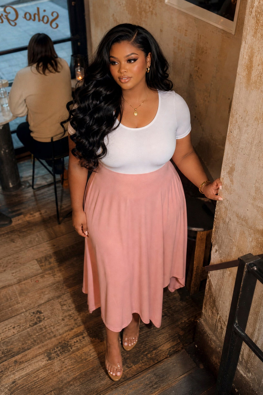 Plus Size Effortless Elegance Dress - Blush