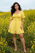 Plus Size Elena Ruffle Dress - Yellow