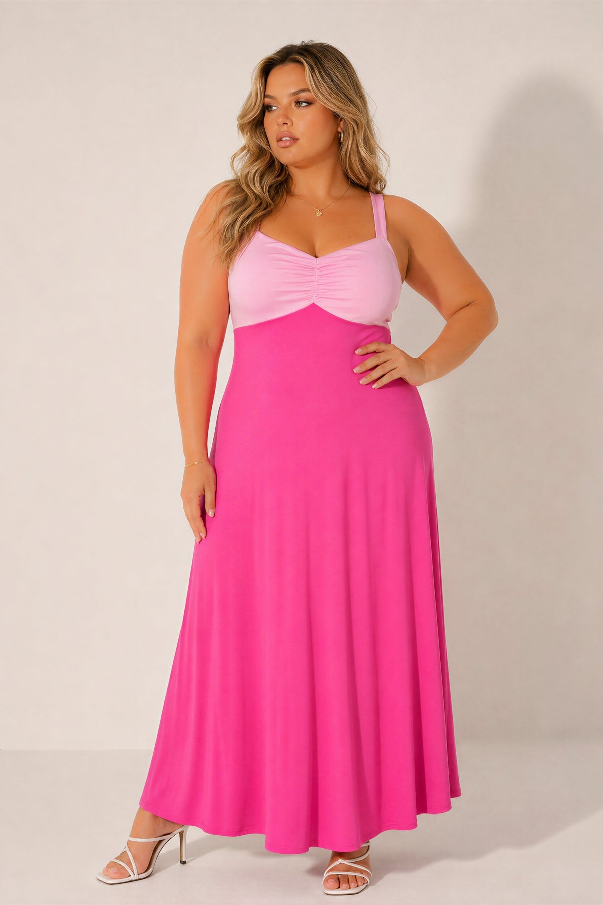Plus Size Endless Romance Maxi Dress - Pink