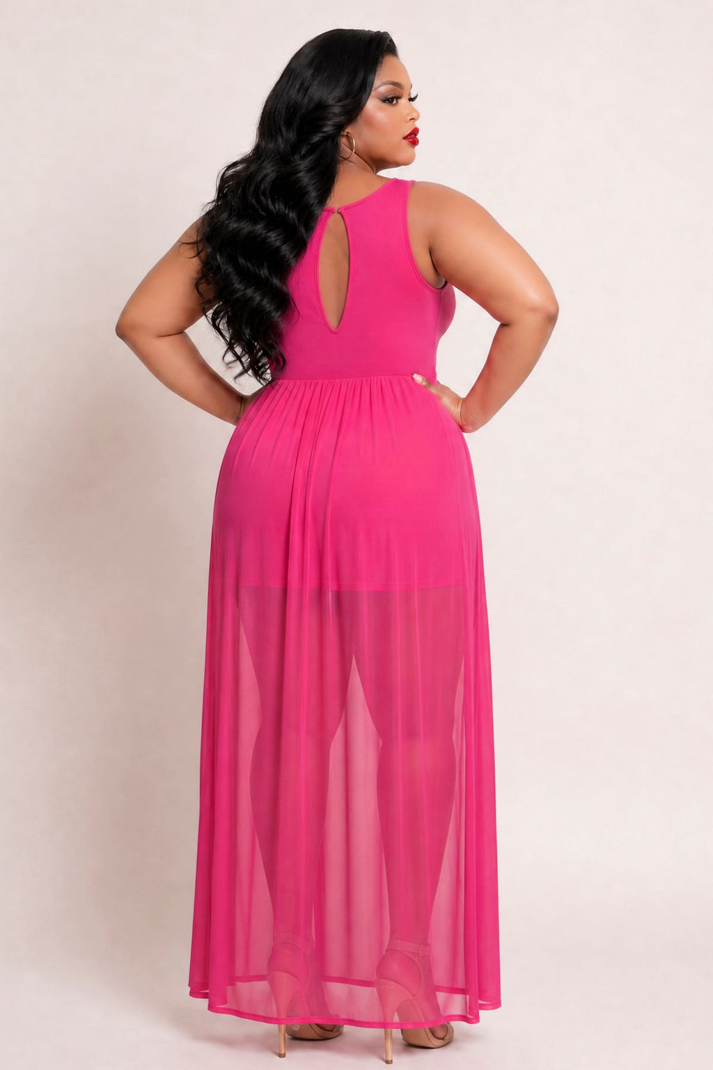 Plus Size Esme Maxi Romper - Fuchsia