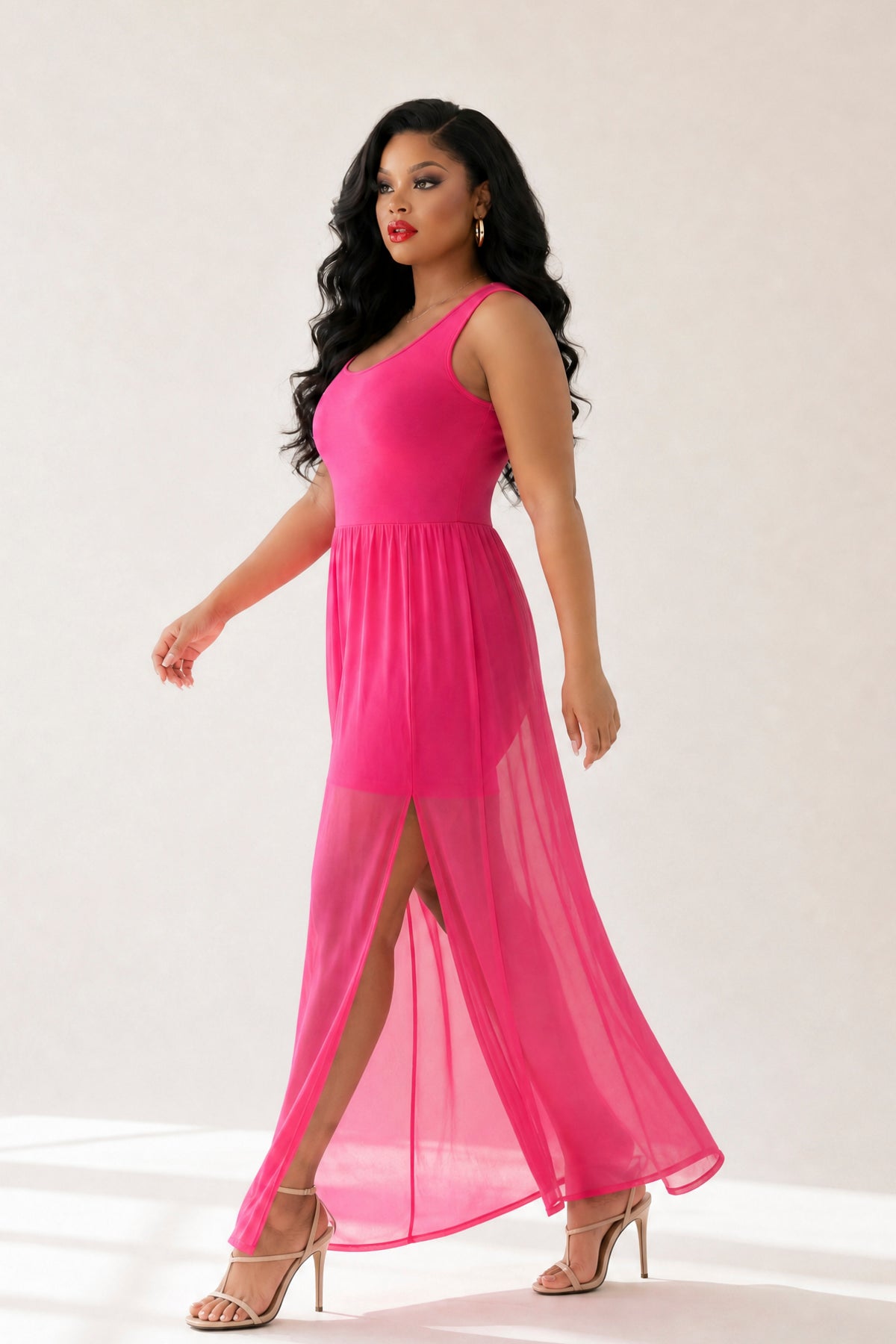 Plus Size Esme Maxi Romper - Fuchsia