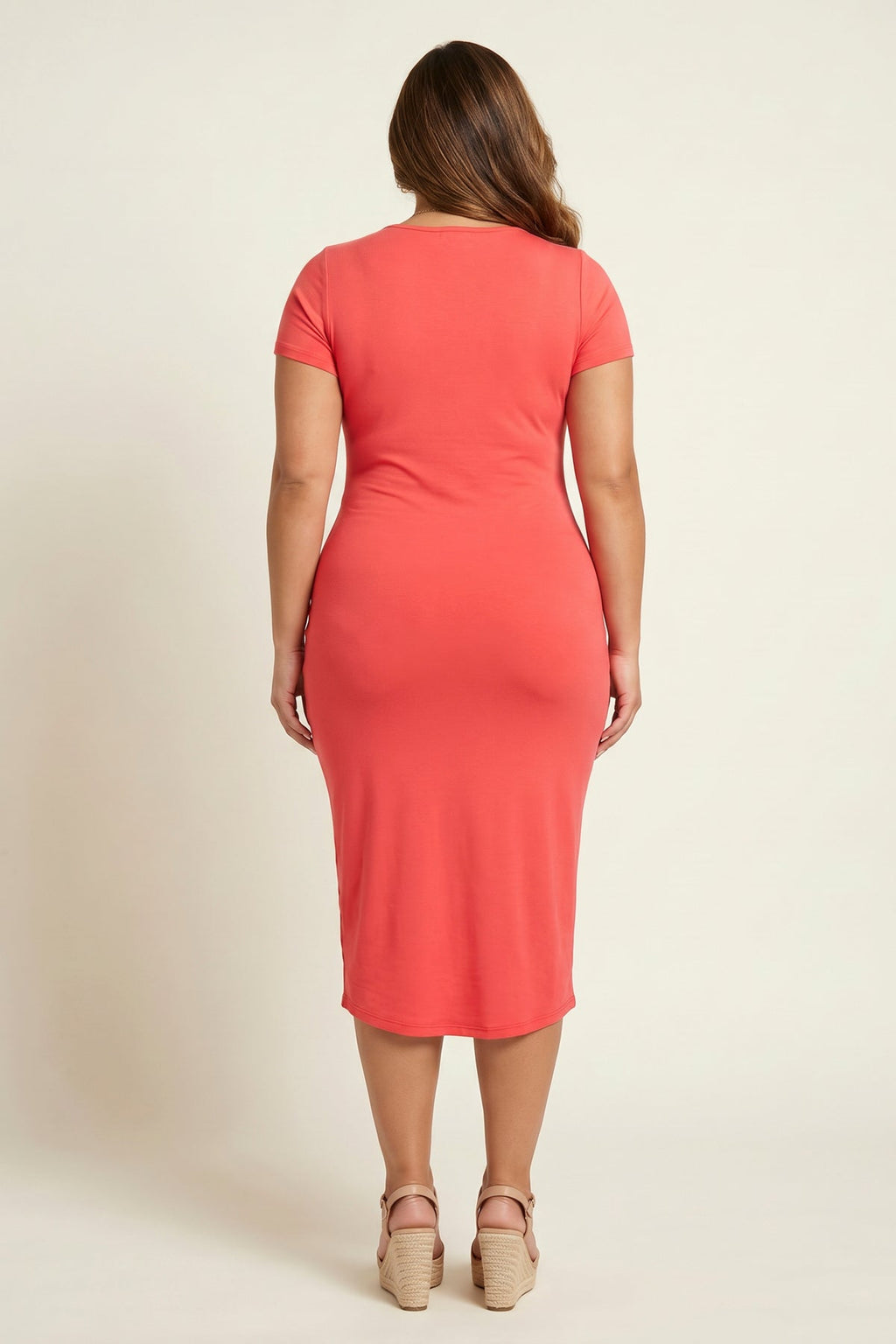 Plus Size Essential Contour Dress - Coral