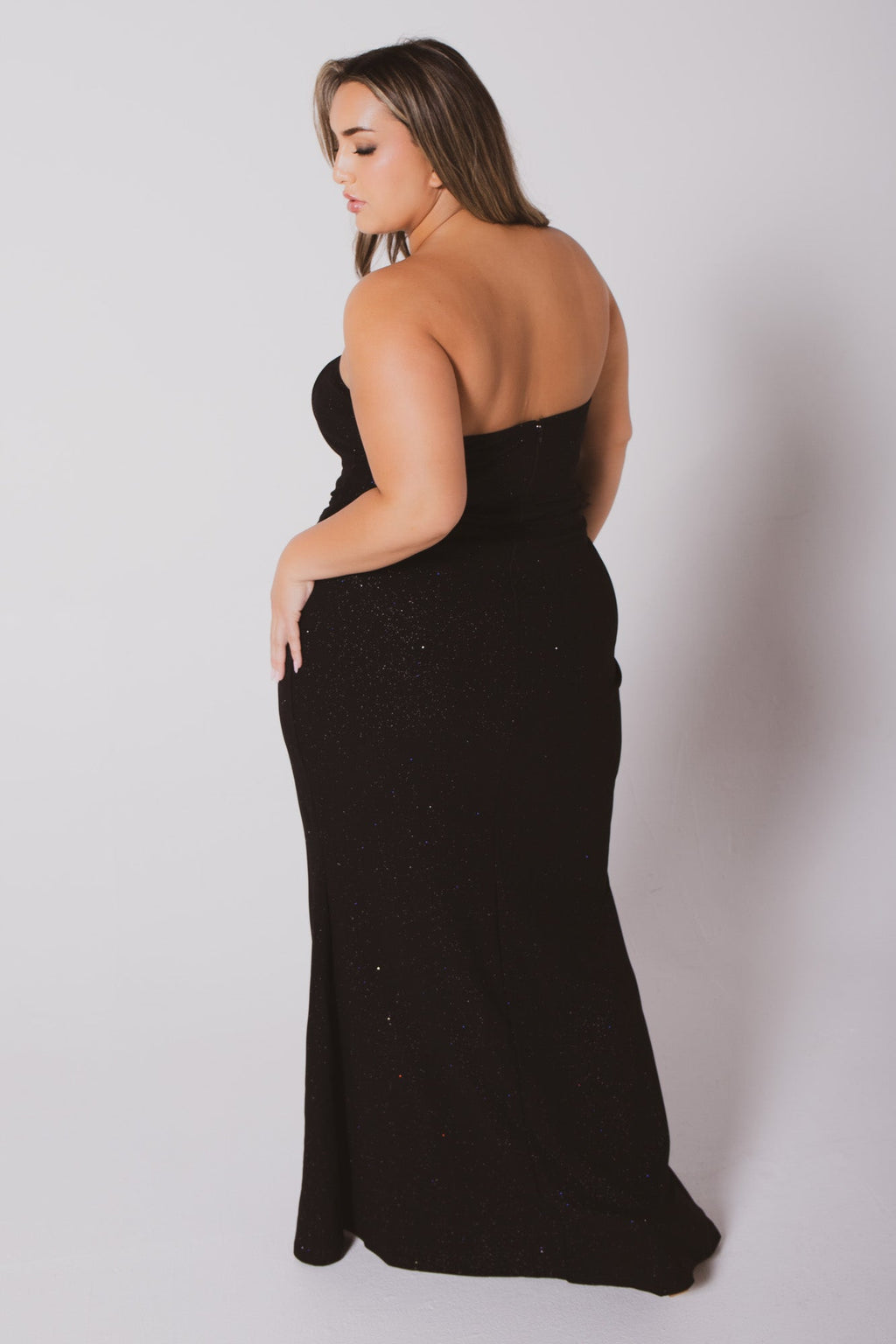 Plus Size Evangeline Bow Front  Dress- Black