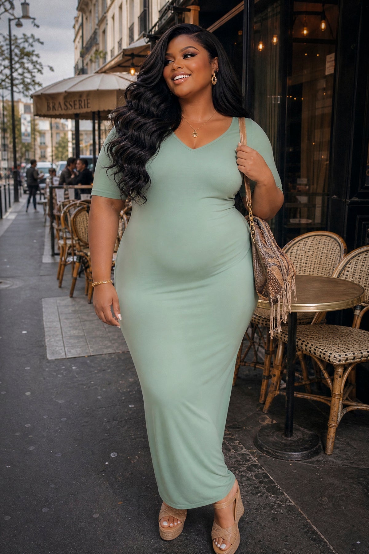 Plus Size Everyday Muse Maxi Dress - Sage