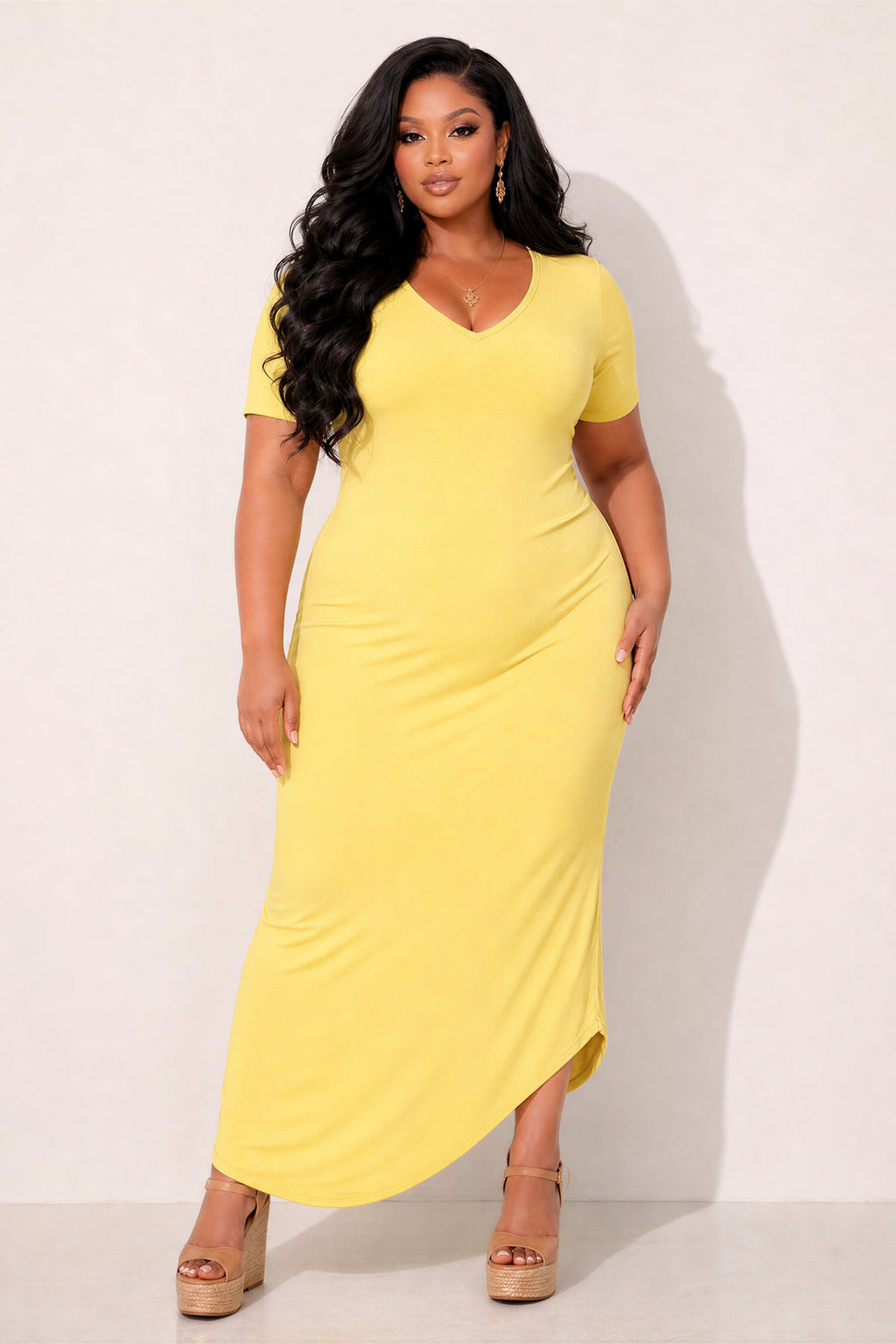 Plus Size Everyday Muse Maxi Dress - Yellow