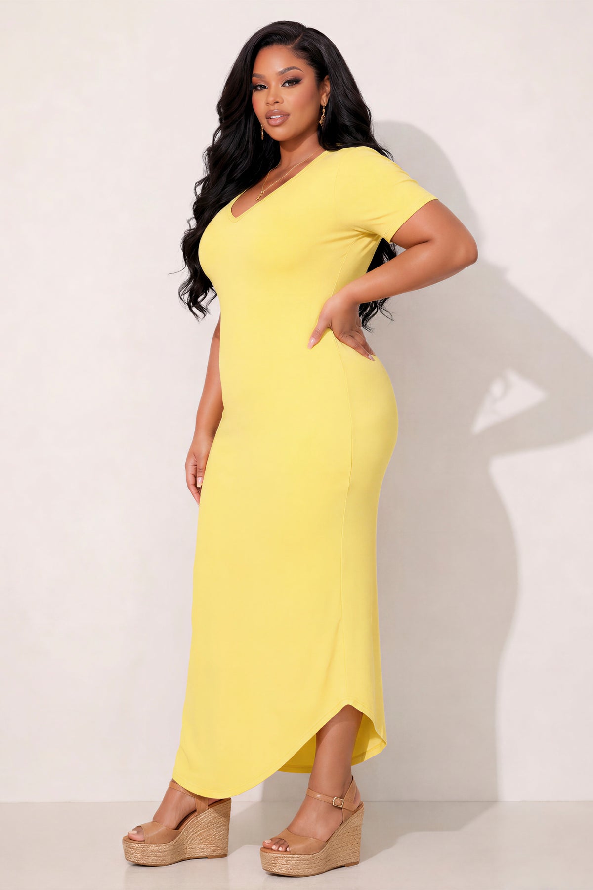 Plus Size Everyday Muse Maxi Dress - Yellow