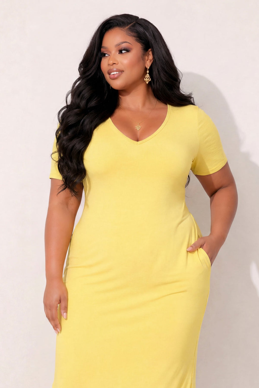 Plus Size Everyday Muse Maxi Dress - Yellow