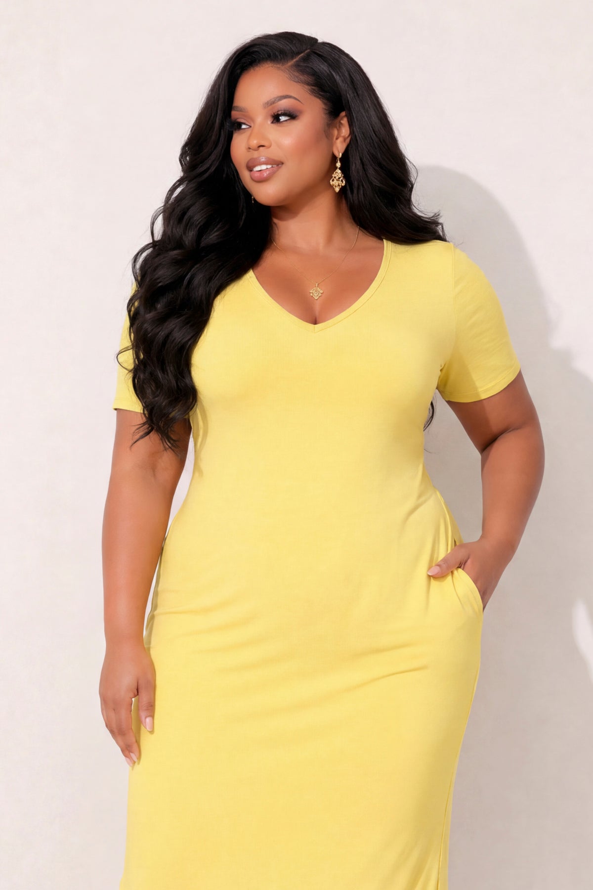 Plus Size Everyday Muse Maxi Dress - Yellow