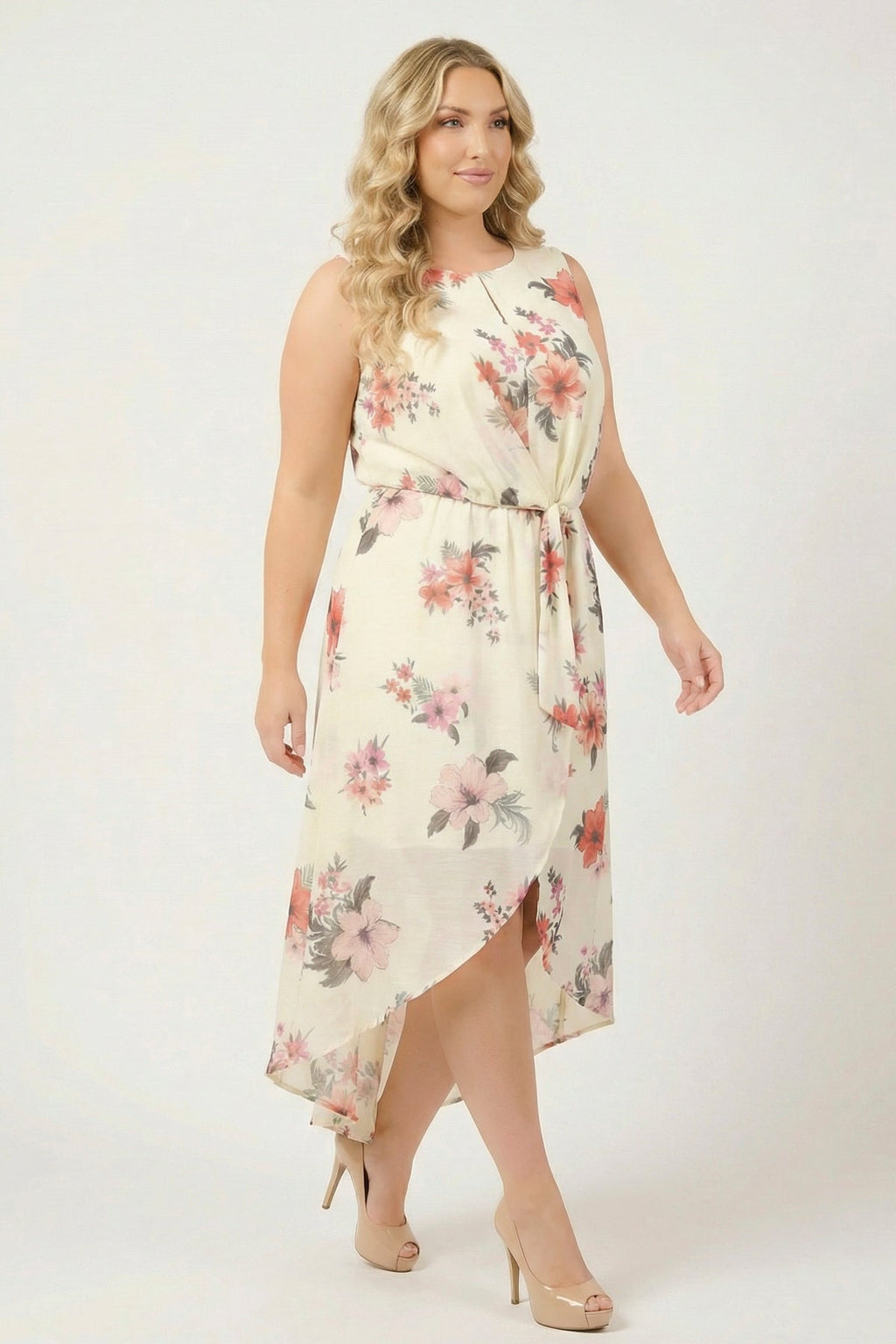 Plus Size  Floral Reverie Dress - Cream