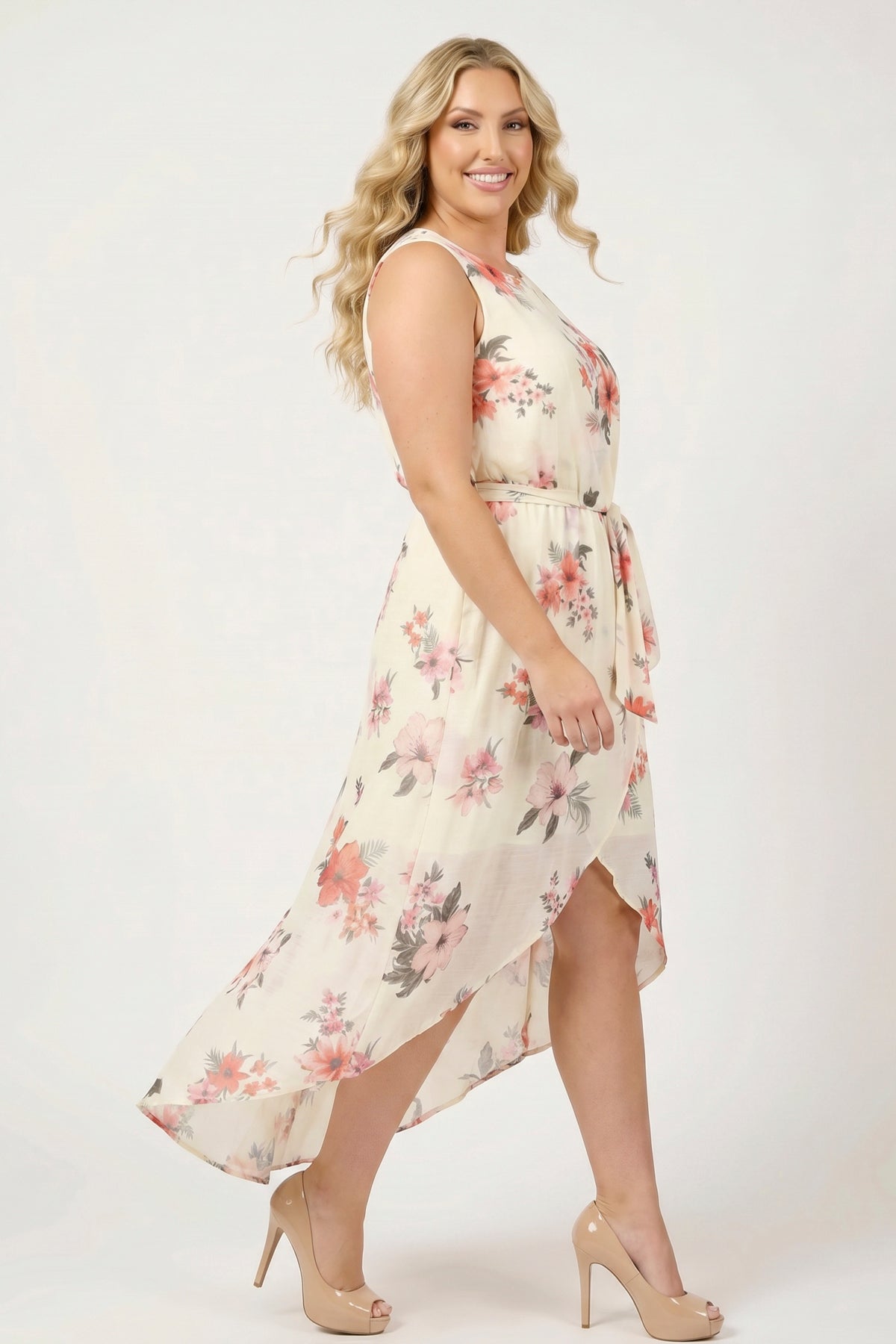 Plus Size  Floral Reverie Dress - Cream