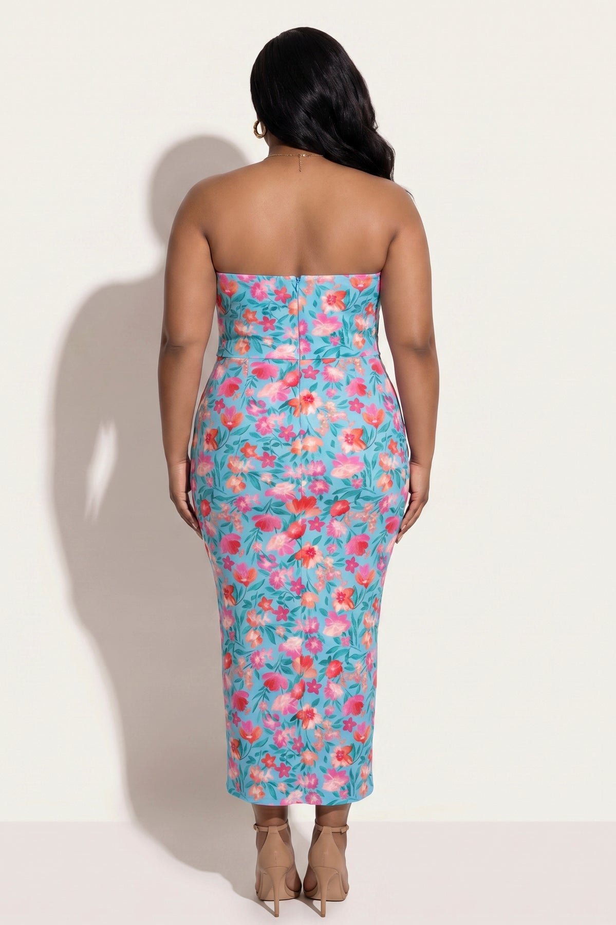 Plus Size Garden Reverie Dress - Aqua