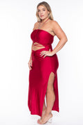 Plus Size Giselle Halter Dress - Red