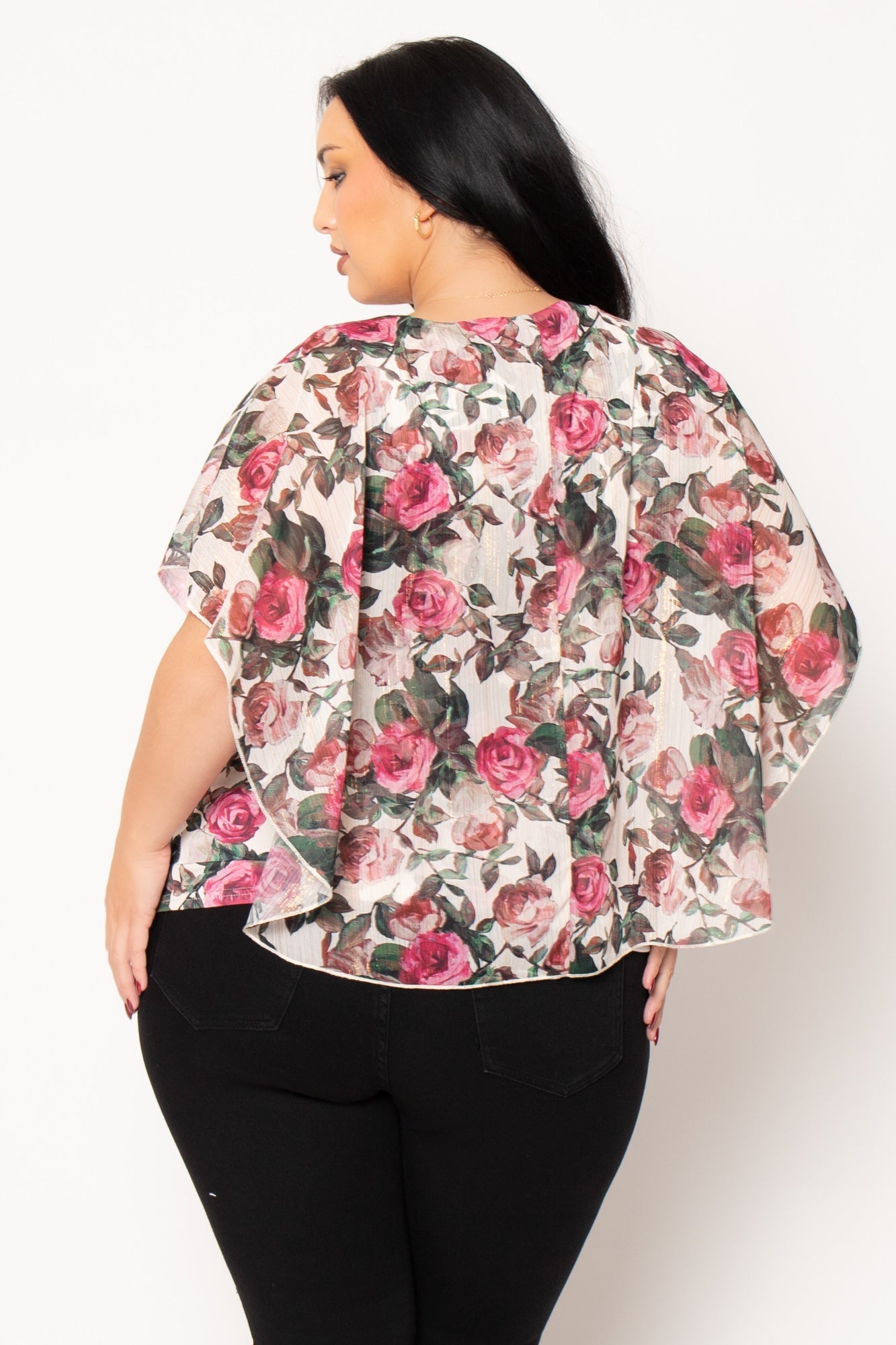 Plus Size Isabella Floral Blouse - Cream