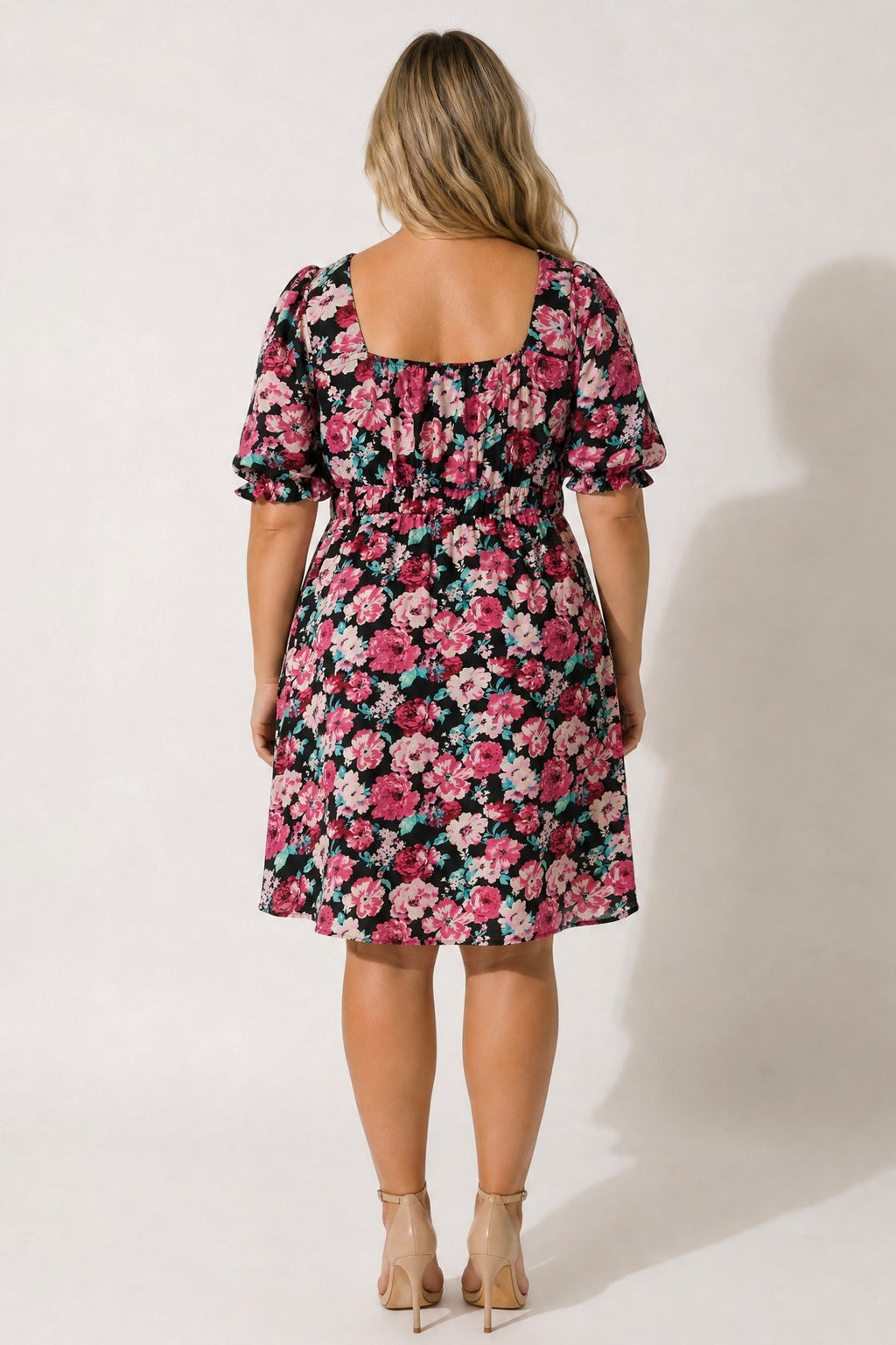 Plus Size Isabella Sweetheart Dress- Black/Mauve