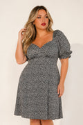 Plus Size Isabella Sweetheart Dress- Black/Tan