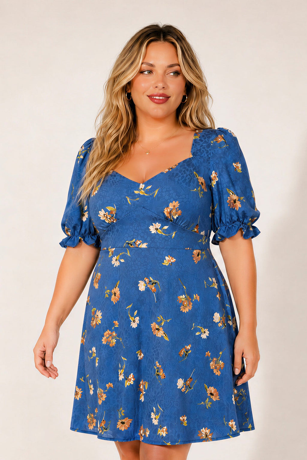 Plus Size Isabella Sweetheart Dress- Blue