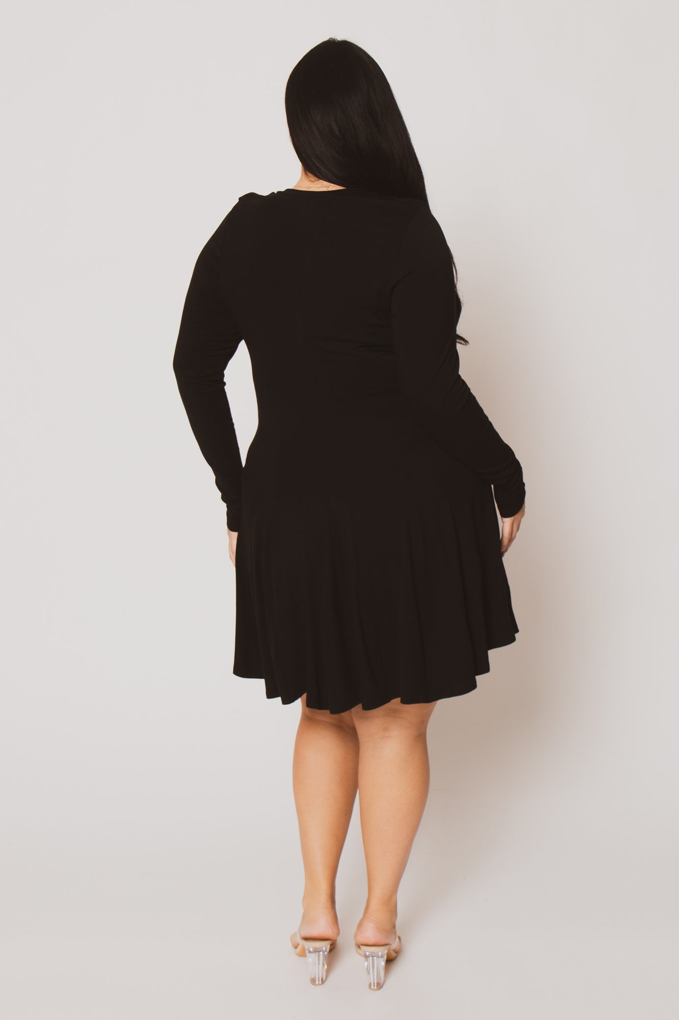 Plus Size Janelle Lace Up Dress  - Black