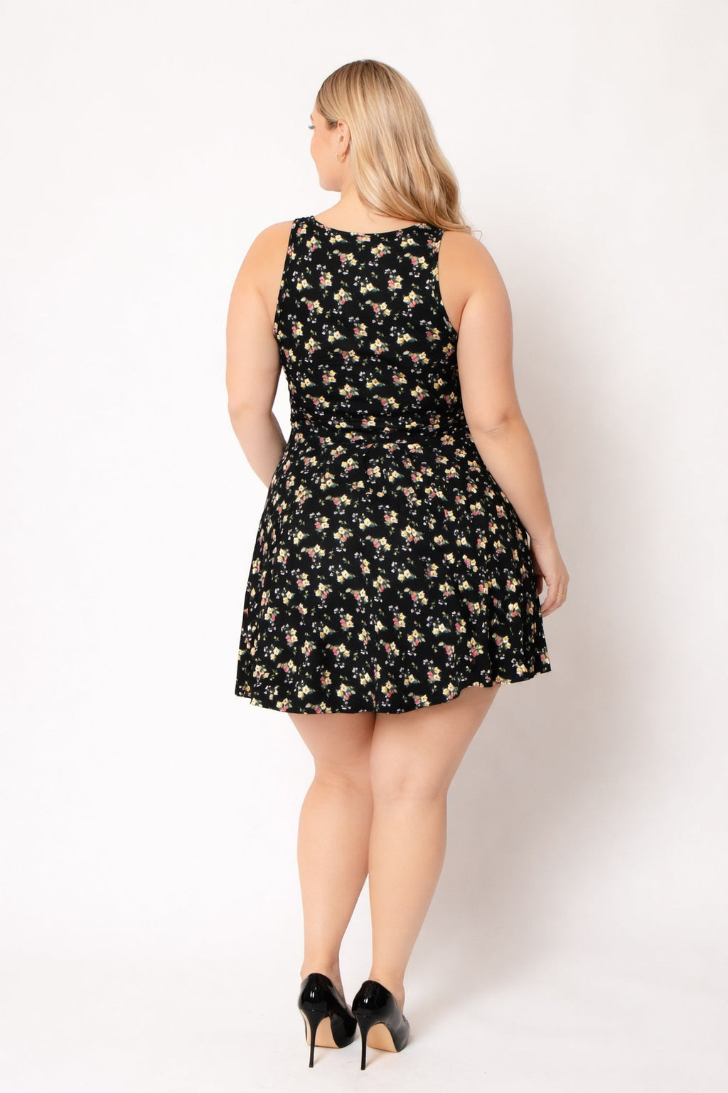 Plus Size Jeanine  Flare Dress - Black