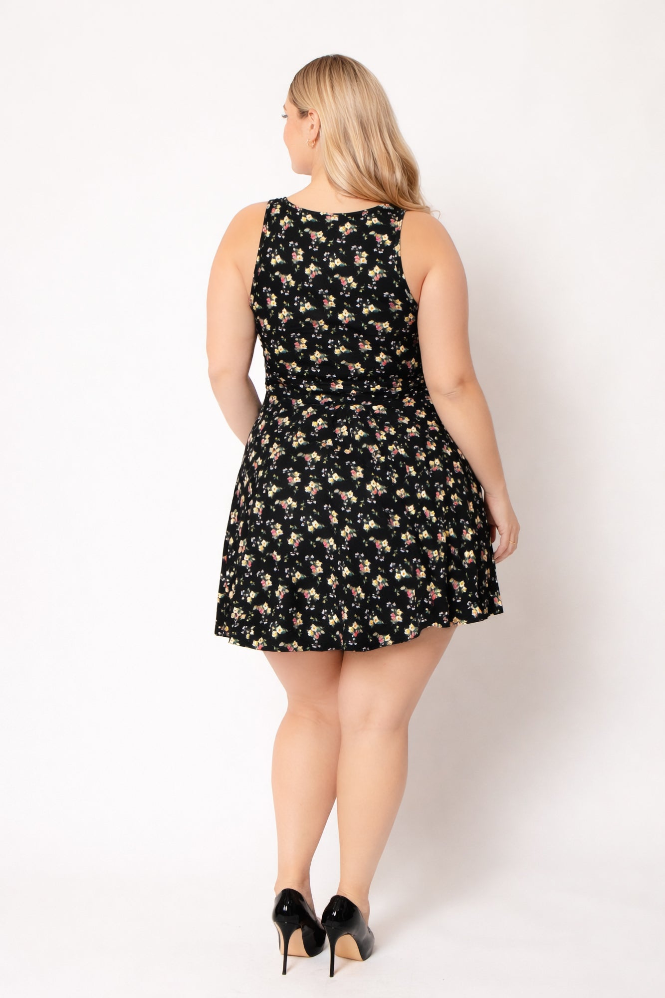 Plus Size Jeanine  Flare Dress - Black