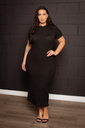 Plus Size  Lanie Honeycomb Dress -Black