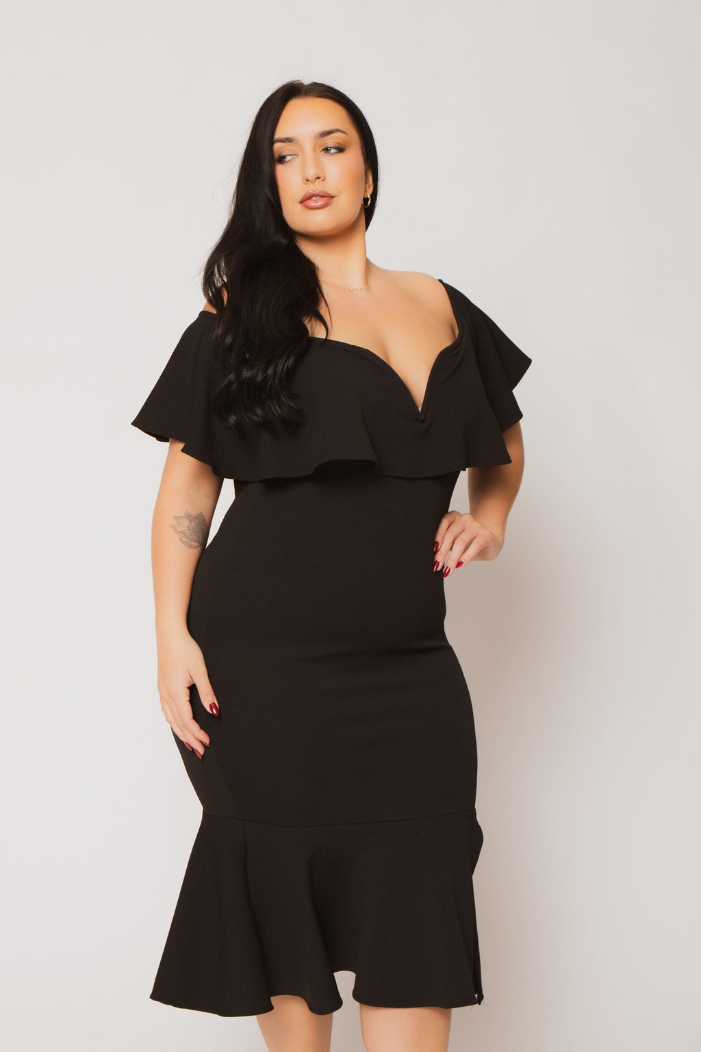 Plus Size Lucinda Midi Dress - Black