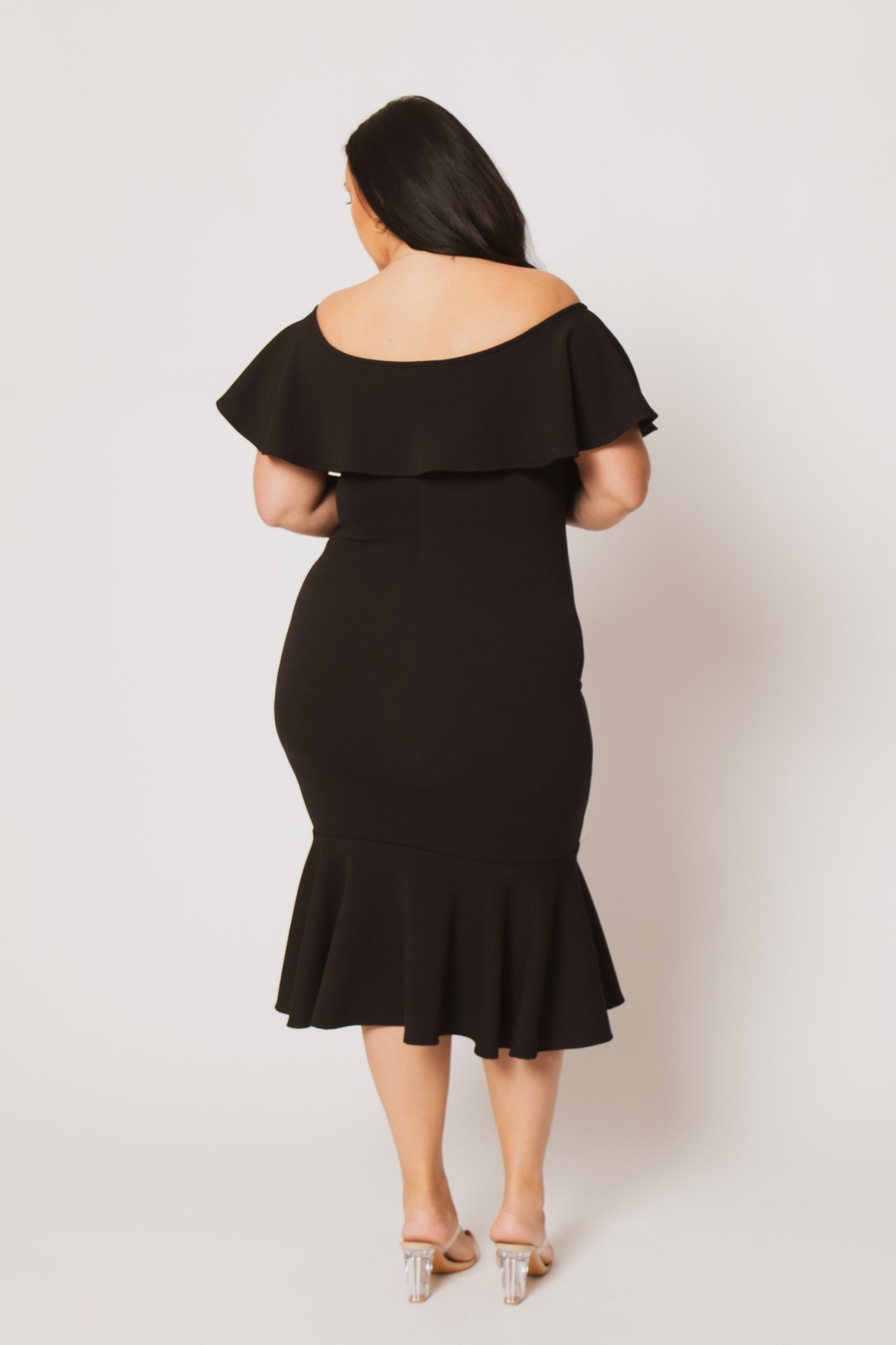 Plus Size Lucinda Midi Dress - Black