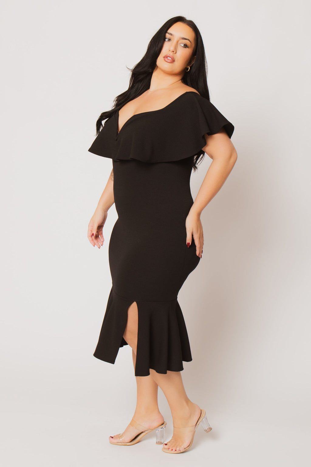 Plus Size Lucinda Midi Dress - Black