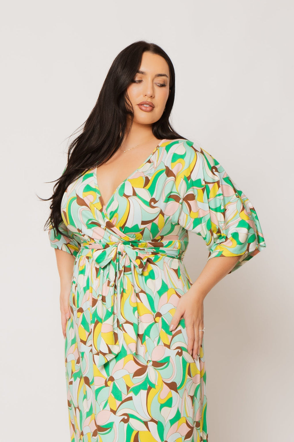 Plus Size Marisol  Maxi Dress - Green