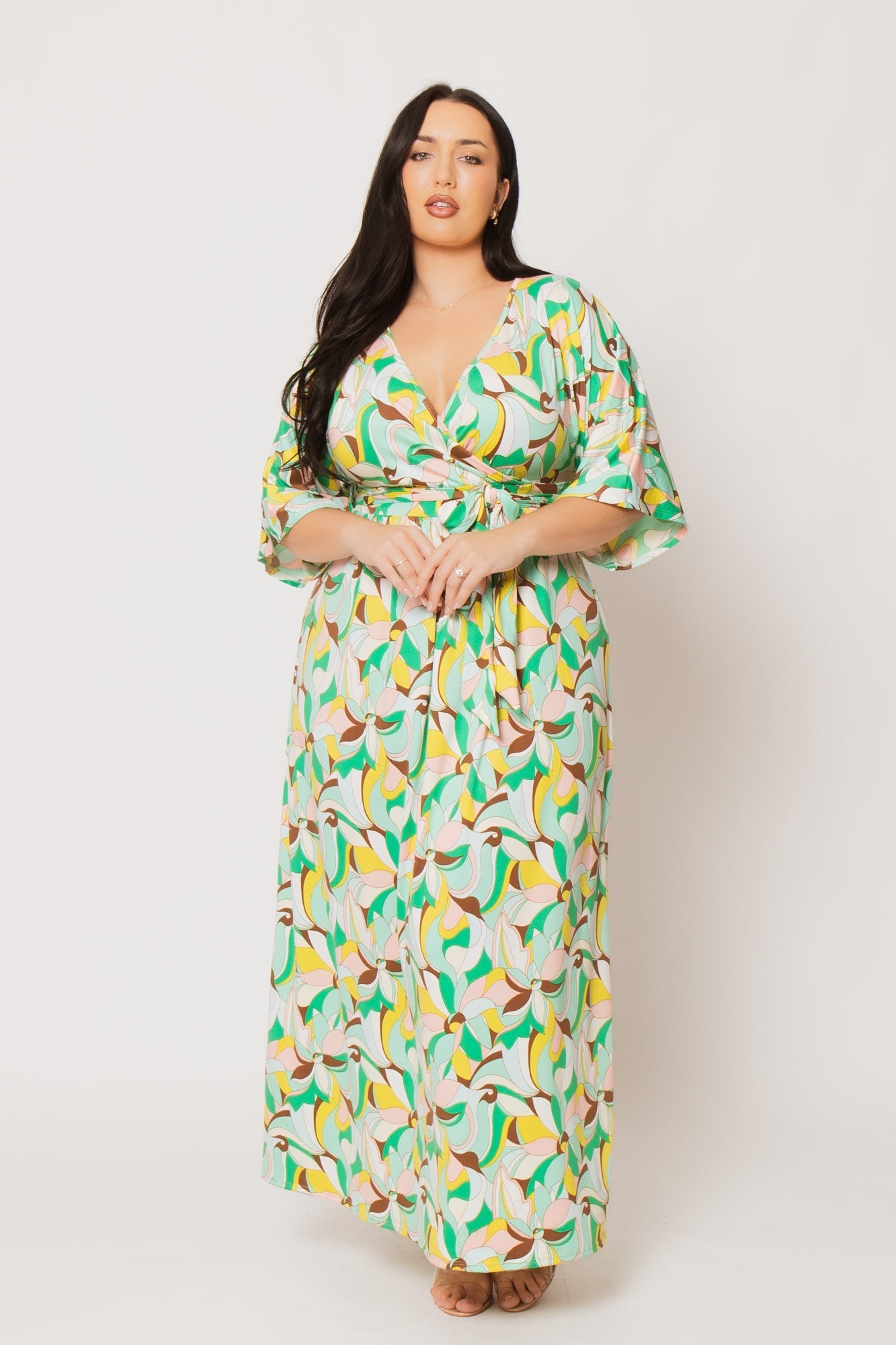 Plus Size Marisol  Maxi Dress - Green