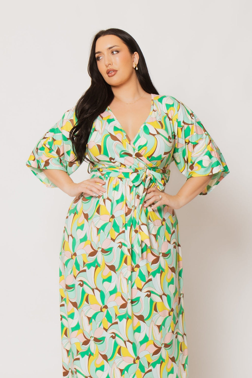 Plus Size Marisol  Maxi Dress - Green