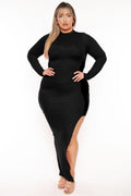 Plus Size Melanie Asymmetric Maxi Dress - Black