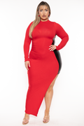 Plus Size Melanie Asymmetric Maxi Dress - Red
