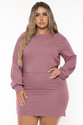 Plus Size Moni Fitted Mini  Dress - Lavender