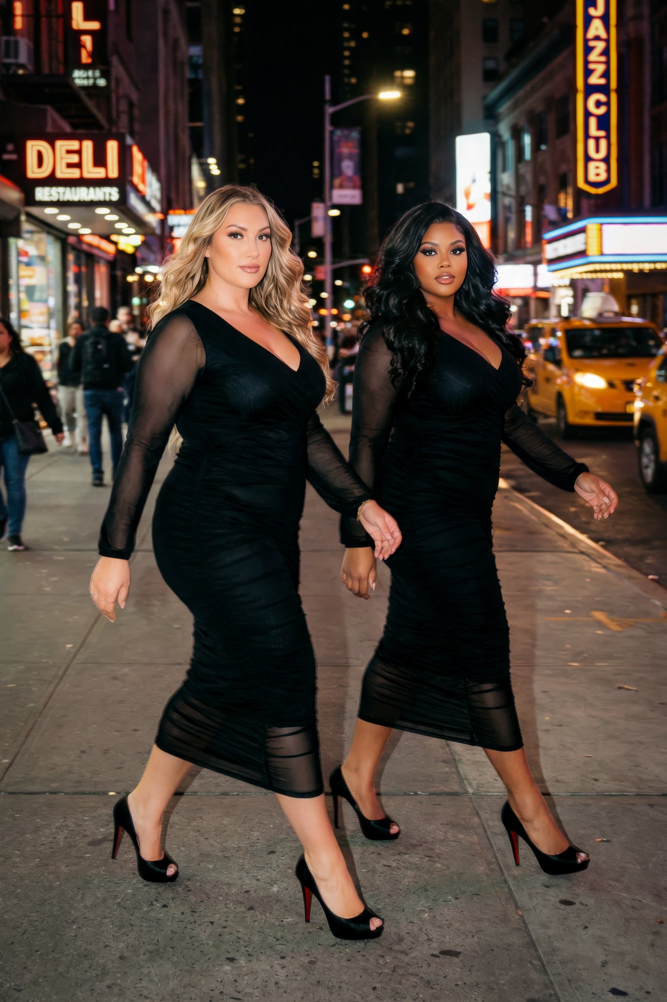 Plus Size Monroe Midnight Mesh Dress - Black