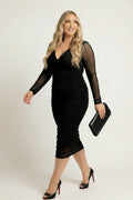 Plus Size Monroe Midnight Mesh Dress - Black