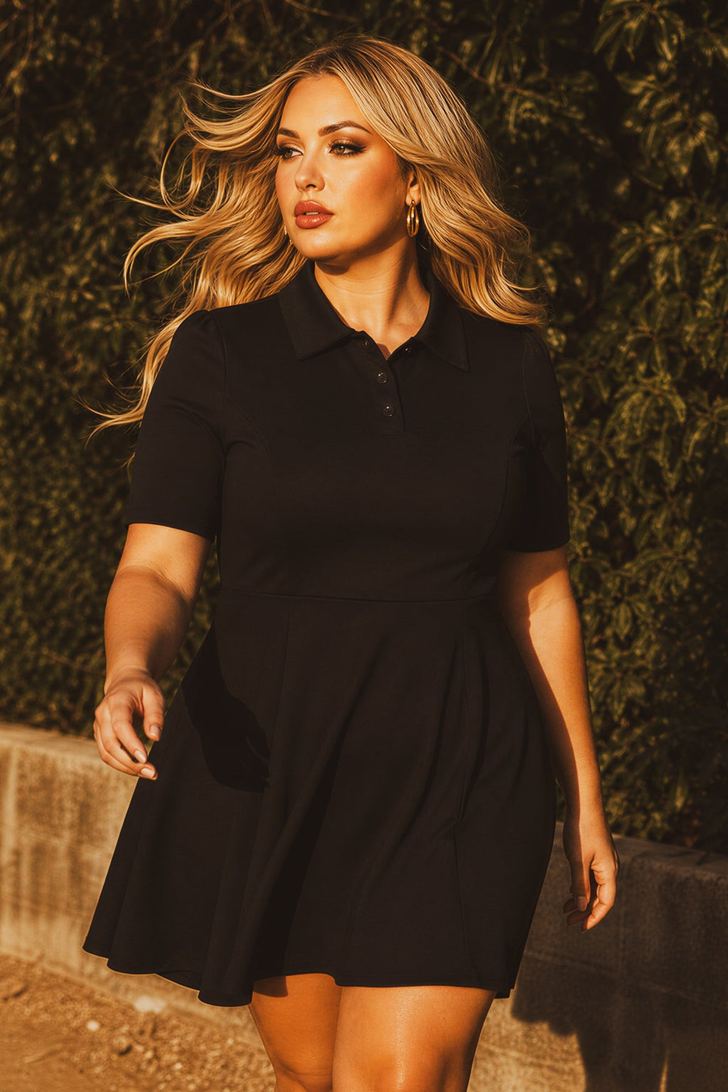 Plus Size Monroe Polo Dress - Black