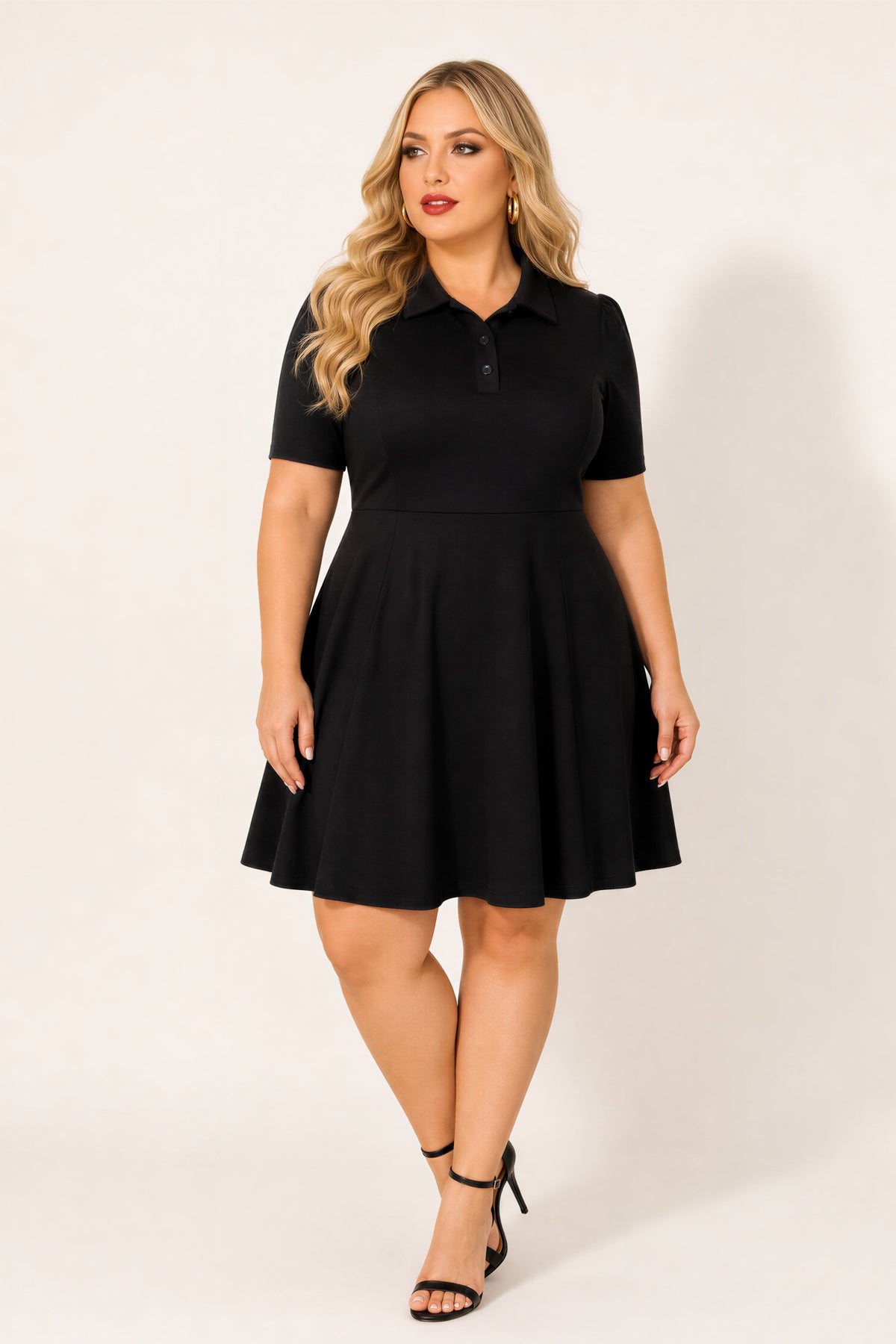 Plus Size Monroe Polo Dress - Black
