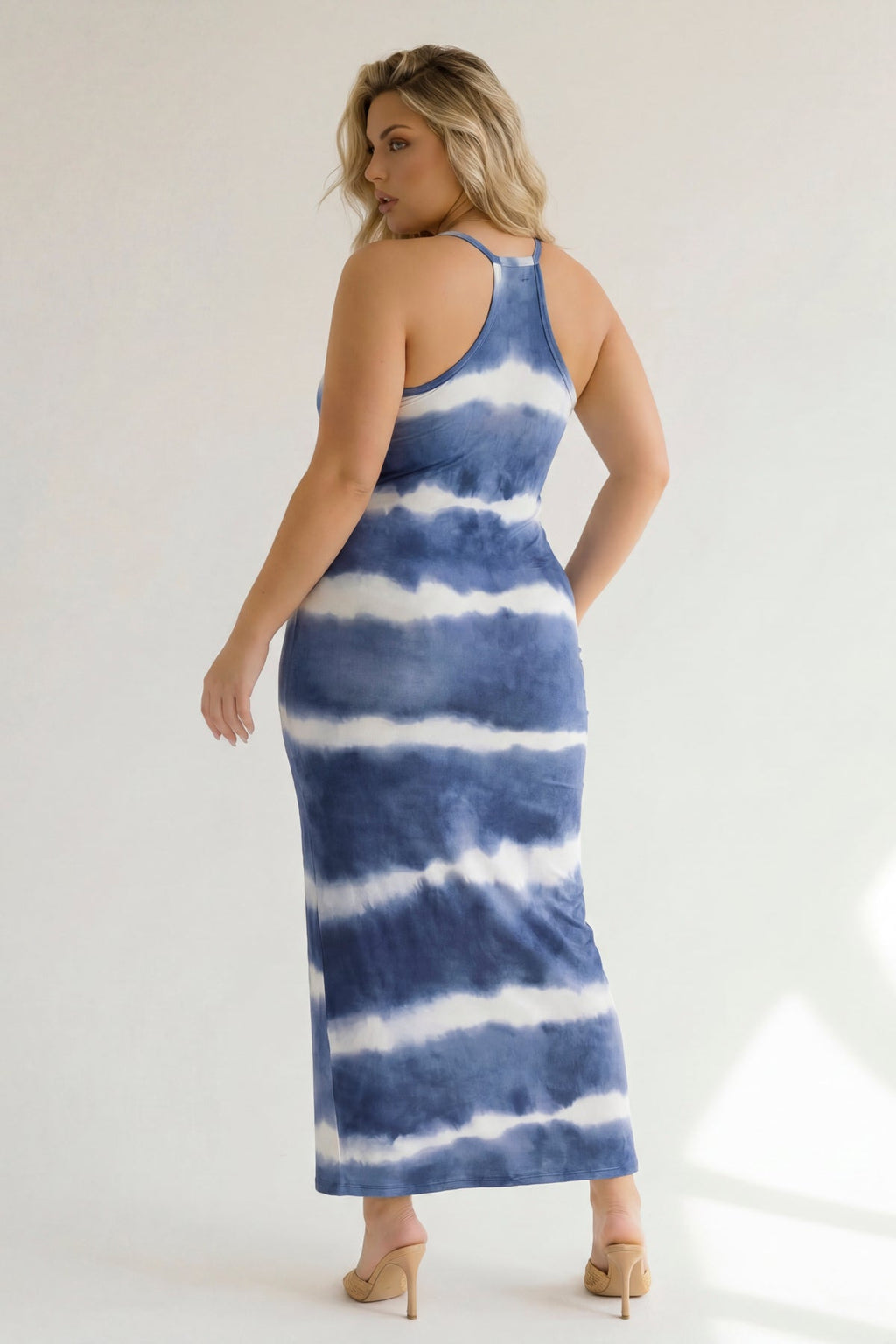 Plus Size Moonwave Bodycon Dress - Blue
